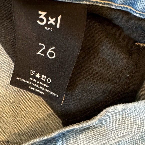 3x1 Cotton Distressed Straight Jeans in Marco - Picture 6 of 11